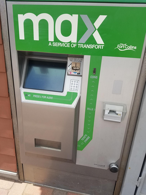 A kiosk for purchasing Max tickets